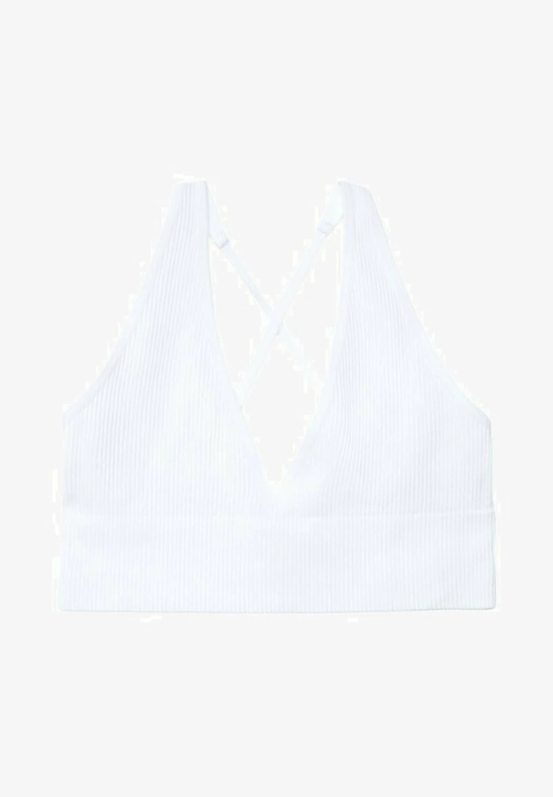 Stradivarius SEAMLESS WITH CRISS-CROSS BACK - Bustier - White 5 Stradivarius SEAMLESS WITH CRISS-CROSS BACK - Bustier - White – Bild 5