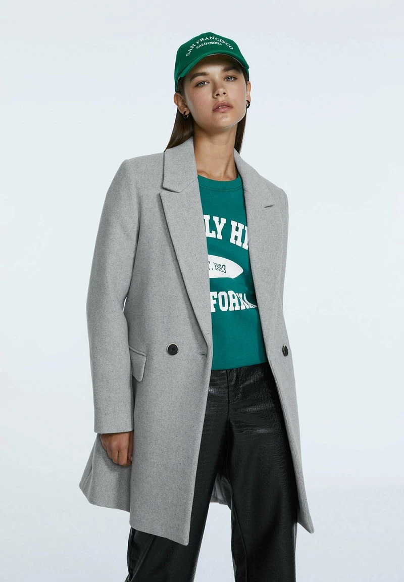 Stradivarius BASIC - Kurzmantel - Grey 1 Stradivarius BASIC - Kurzmantel - Grey