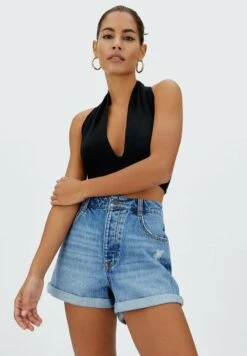 Stradivarius MOM - Jeans Shorts - Light Blue