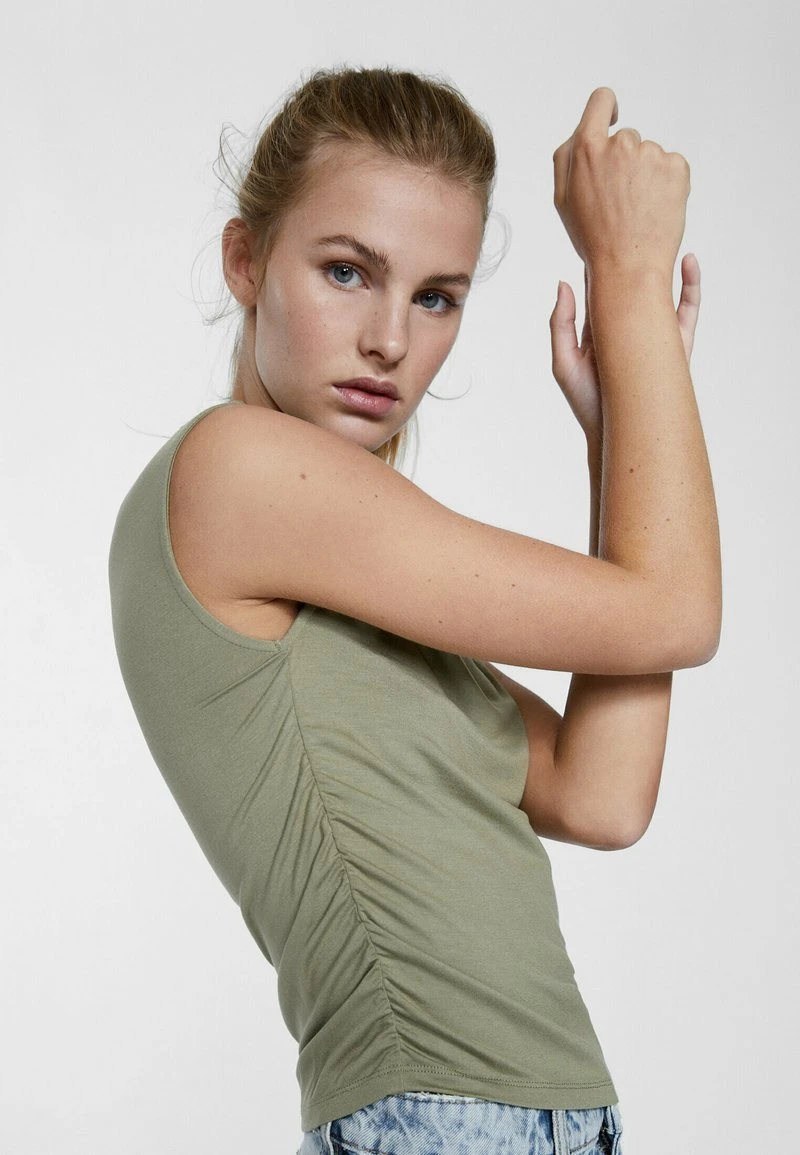 Stradivarius GATHERING - T-Shirt Basic - Khaki 4 Stradivarius GATHERING - T-Shirt Basic - Khaki – Bild 4