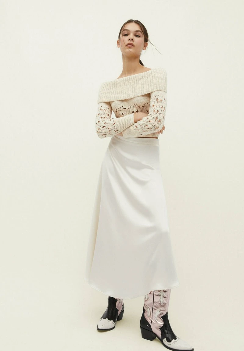 Stradivarius LAYER - Maxirock - Off White 2 Stradivarius LAYER - Maxirock - Off White – Bild 2