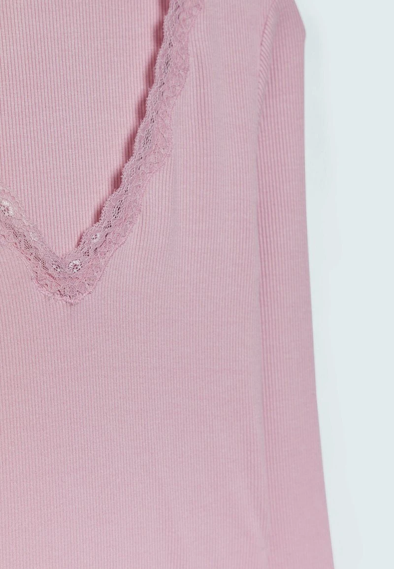 Stradivarius LACE TRIM DETAIL - Langarmshirt - Mottled Pink 6 Stradivarius LACE TRIM DETAIL - Langarmshirt - Mottled Pink – Bild 6