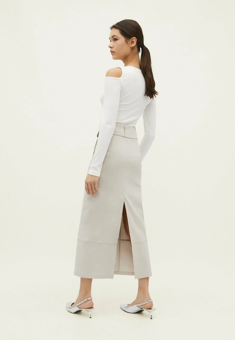 Stradivarius BELTED BENGALINE - Maxirock - Stone 3 Stradivarius BELTED BENGALINE - Maxirock - Stone – Bild 3