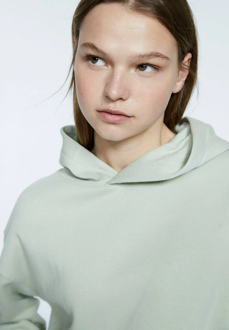 Stradivarius BASIC CROPPED - Kapuzenpullover - Green 4 Stradivarius BASIC CROPPED - Kapuzenpullover - Green – Bild 4