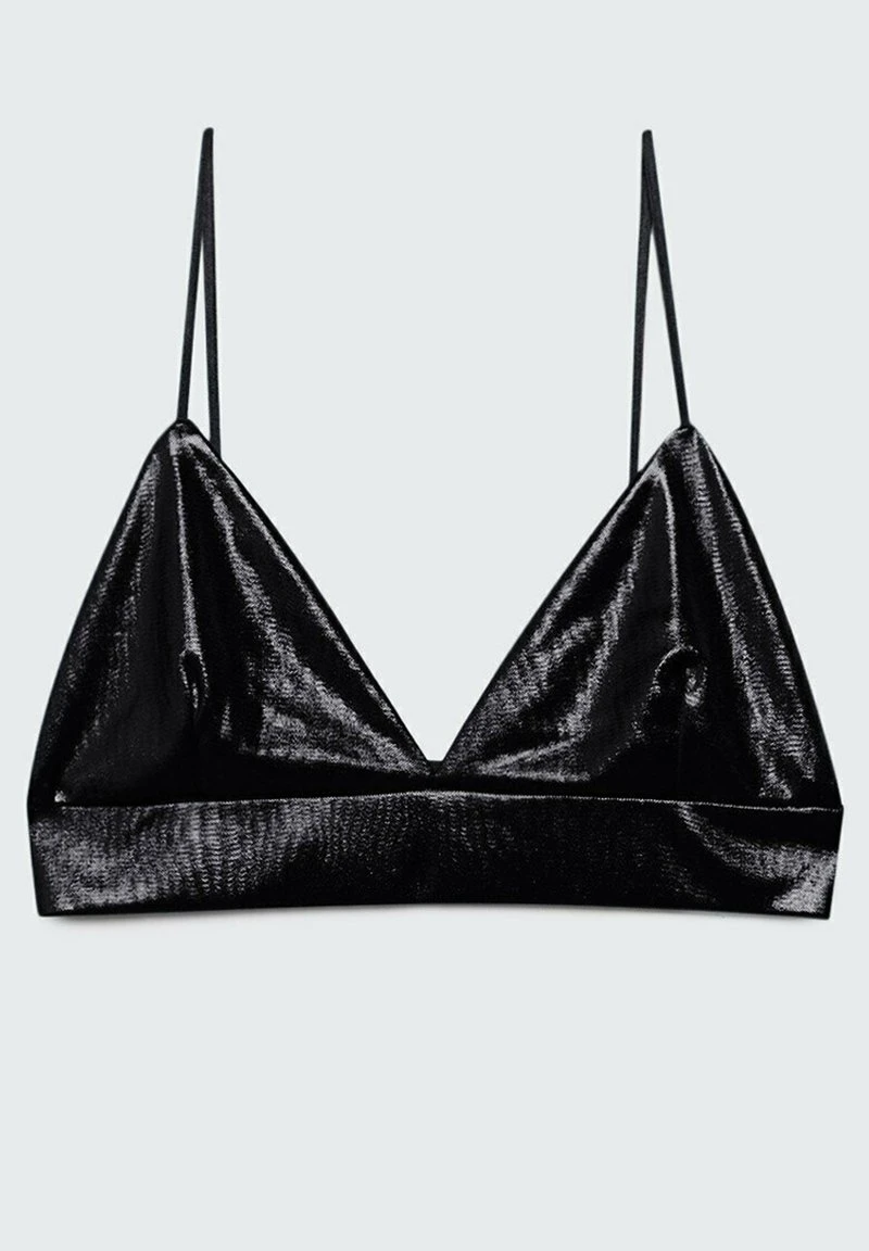 Stradivarius MIT LAMÉFÄDEN - Triangel BH - Metallic Black 6 Stradivarius MIT LAMÉFÄDEN - Triangel BH - Metallic Black – Bild 6