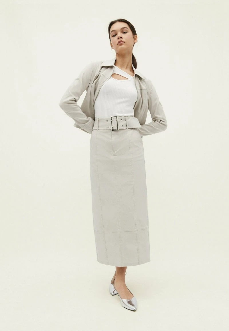 Stradivarius BELTED BENGALINE - Maxirock - Stone 2 Stradivarius BELTED BENGALINE - Maxirock - Stone – Bild 2