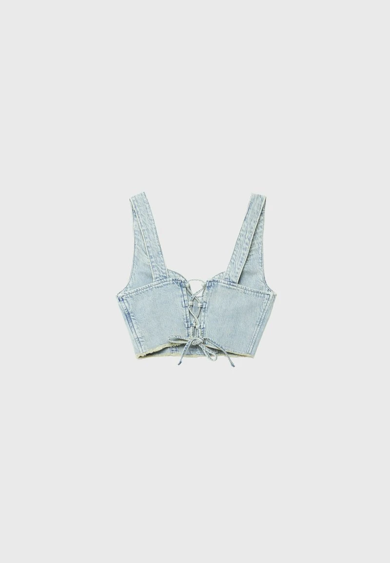 Stradivarius CORSET - Bluse - Dirty Denim 6 Stradivarius CORSET - Bluse - Dirty Denim – Bild 6