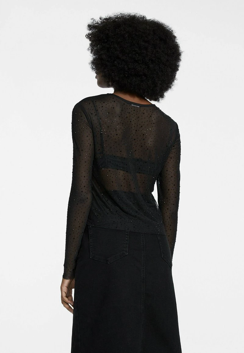 Stradivarius RHINESTONE ENCRUSTED - Bluse - Black 3 Stradivarius RHINESTONE ENCRUSTED - Bluse - Black – Bild 3