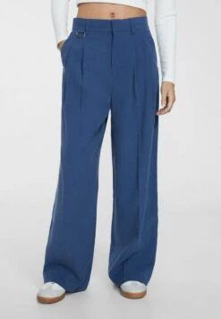 Stradivarius SMART WITH PLEATS - Stoffhose - Blue