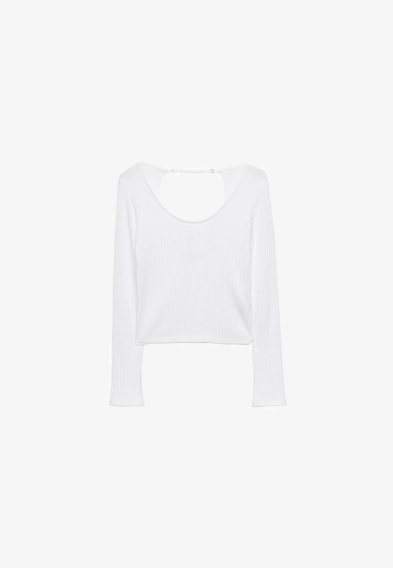 Stradivarius WITH STRAP AT THE BACK - Langarmshirt - White 5 Stradivarius WITH STRAP AT THE BACK - Langarmshirt - White – Bild 5