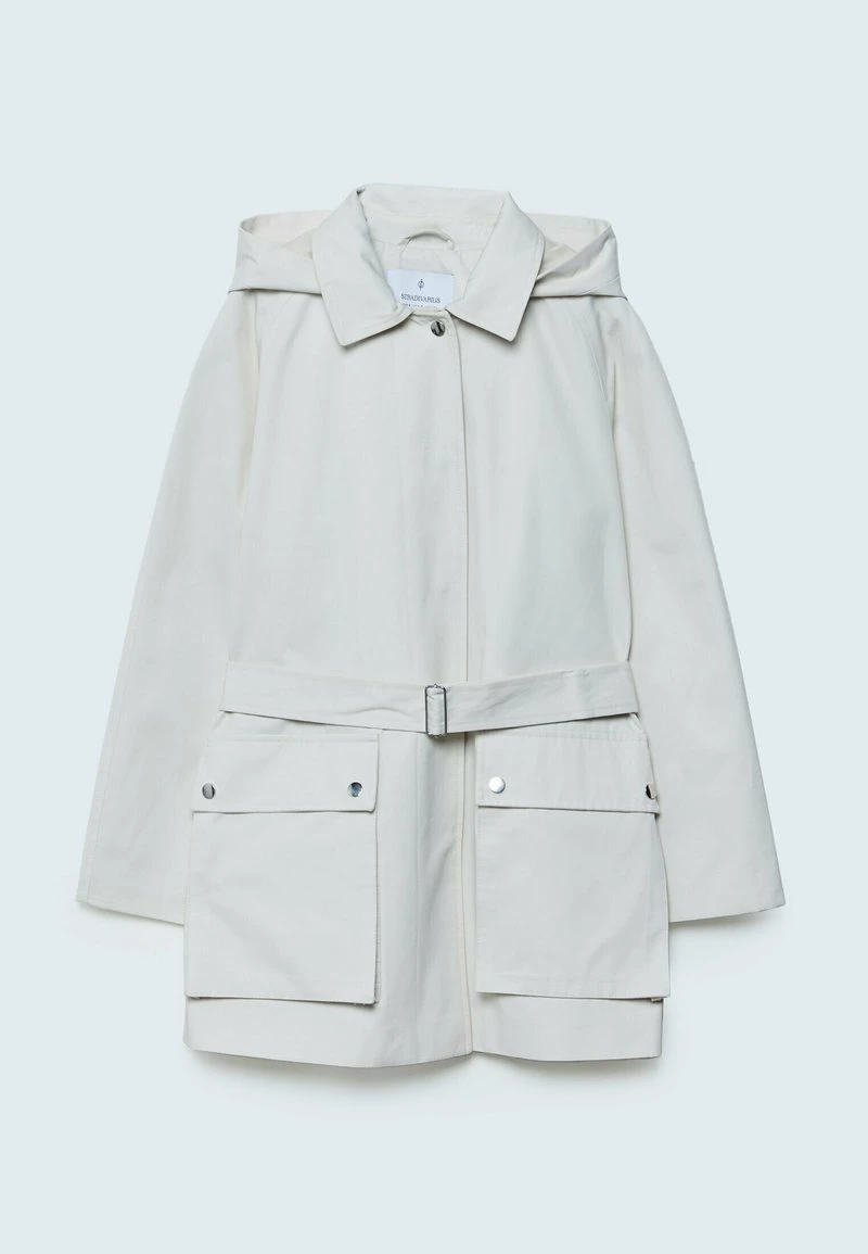 Stradivarius SHORT TECHNICAL WITH HOOD - Parka - Off White 5 Stradivarius SHORT TECHNICAL WITH HOOD - Parka - Off White – Bild 5