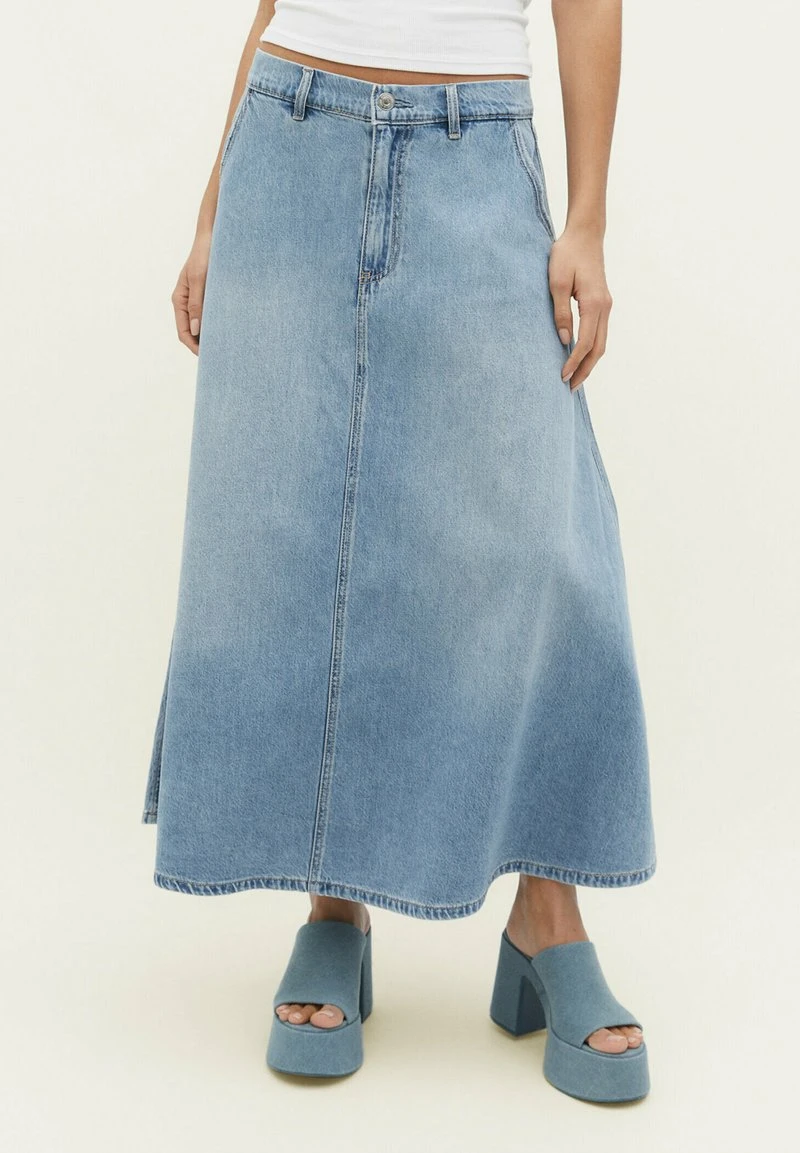 Stradivarius LONG FLOWING - Maxirock - Light Blue 1 Stradivarius LONG FLOWING - Maxirock - Light Blue