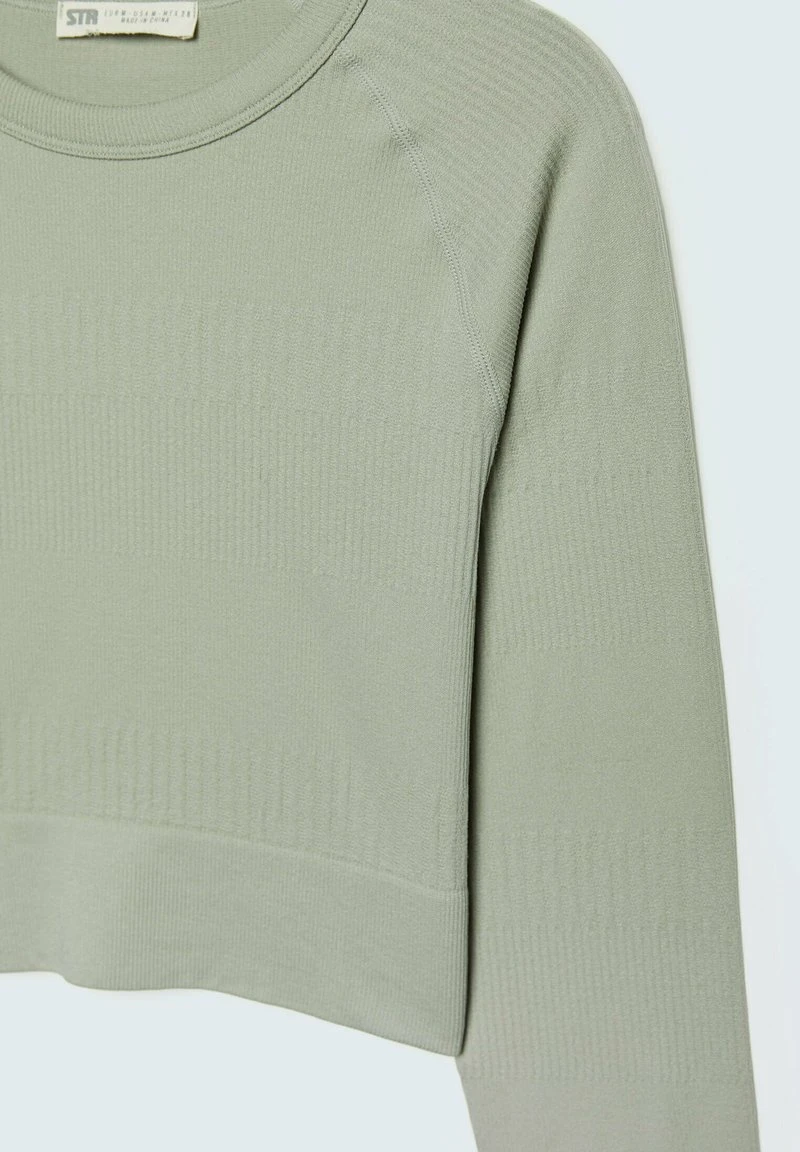 Stradivarius SEAMLESS TEXTURED WITH RAGLAN SLEEVES - Langarmshirt - Khaki 6 Stradivarius SEAMLESS TEXTURED WITH RAGLAN SLEEVES - Langarmshirt - Khaki – Bild 6