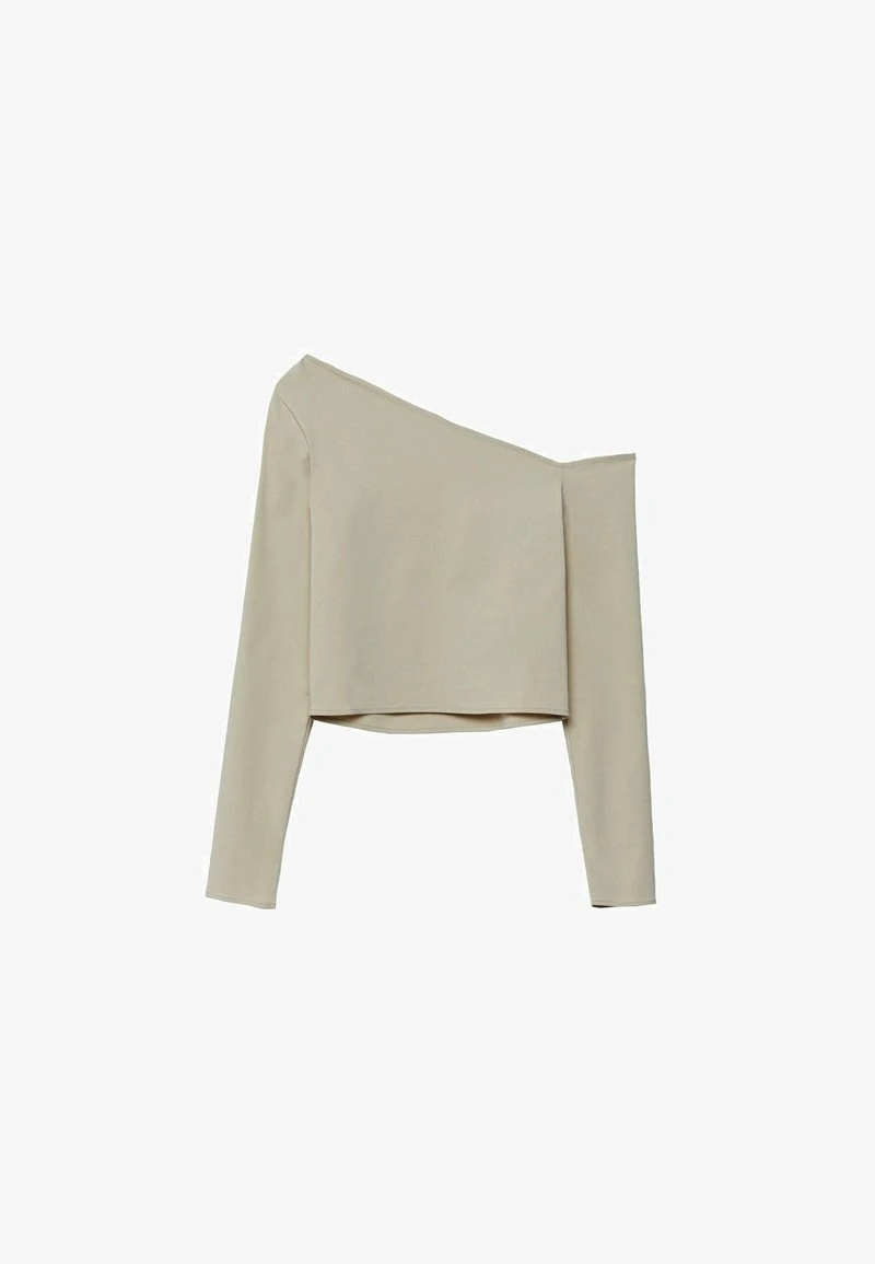 Stradivarius LONG SLEEVE WITH ASYMMETRIC NECKLINE - Langarmshirt - Stone 5 Stradivarius LONG SLEEVE WITH ASYMMETRIC NECKLINE - Langarmshirt - Stone – Bild 5