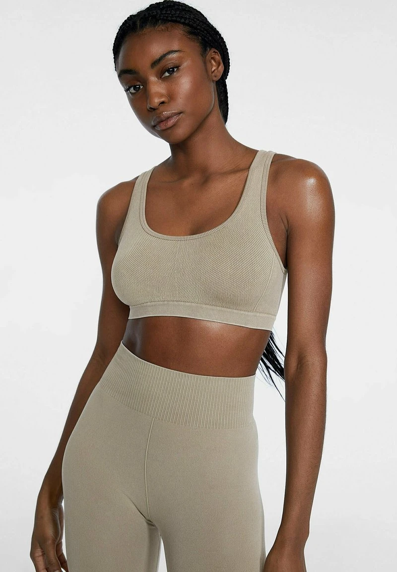 Stradivarius WASHED-EFFECT - Leggings - Hosen - Light Brown 4 Stradivarius WASHED-EFFECT - Leggings - Hosen - Light Brown – Bild 4