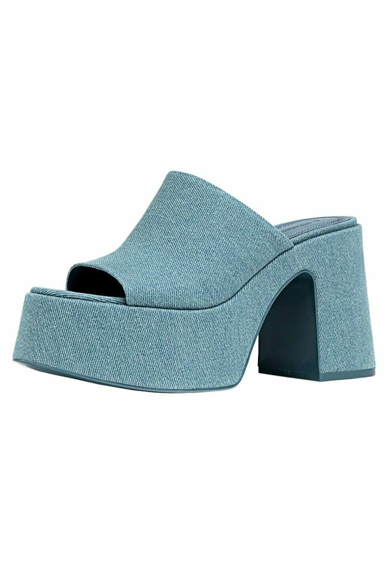 Stradivarius HIGH-HEEL PLATFORM - Pantolette Hoch - Neon Blue 3 Stradivarius HIGH-HEEL PLATFORM - Pantolette Hoch - Neon Blue – Bild 3