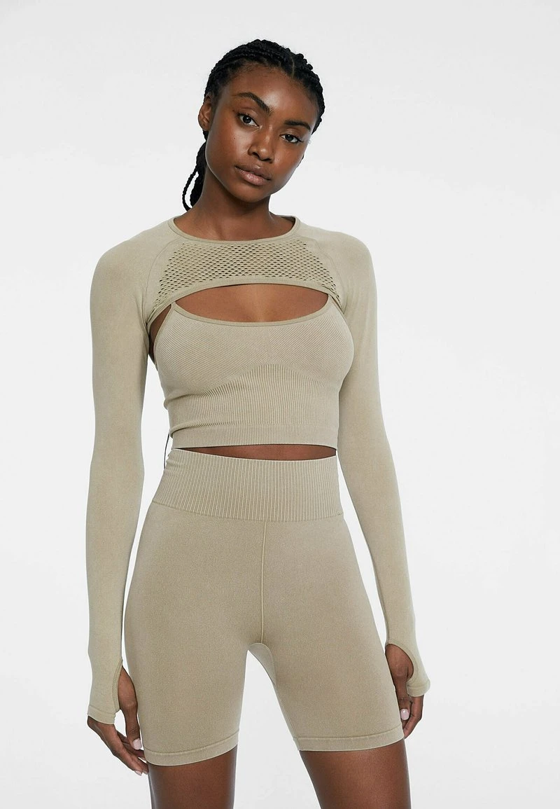 Stradivarius FADED EFFECT CYCLING - Shorts - Light Brown 1 Stradivarius FADED EFFECT CYCLING - Shorts - Light Brown