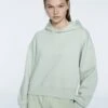 Stradivarius BASIC CROPPED - Kapuzenpullover - Green