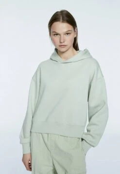 Stradivarius BASIC CROPPED - Kapuzenpullover - Green