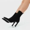 Stradivarius High Heel Stiefelette - Black