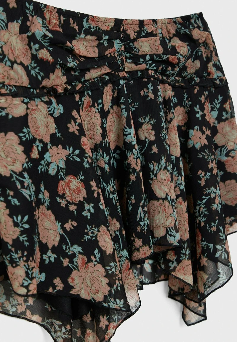 Stradivarius PRINTED WITH POINTED DETAIL - Minirock - Black 6 Stradivarius PRINTED WITH POINTED DETAIL - Minirock - Black – Bild 6