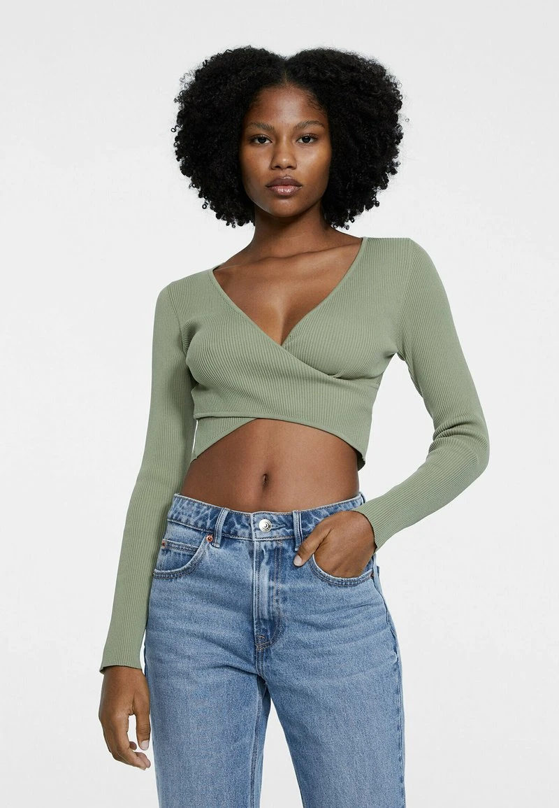 Stradivarius WRAP - Langarmshirt - Khaki 1 Stradivarius WRAP - Langarmshirt - Khaki