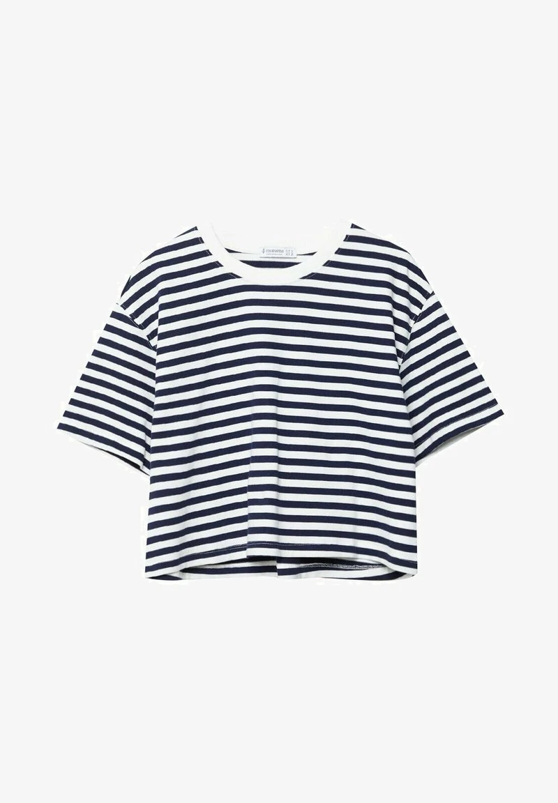 Stradivarius STRIPED CROPPED - T-Shirt Print - Dark Blue 5 Stradivarius STRIPED CROPPED - T-Shirt Print - Dark Blue – Bild 5