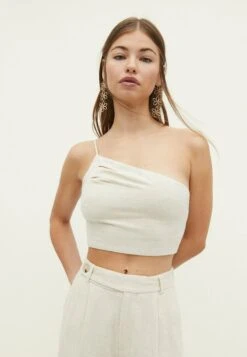 Stradivarius ASYMMETRIC RUSTIC - Top - Stone