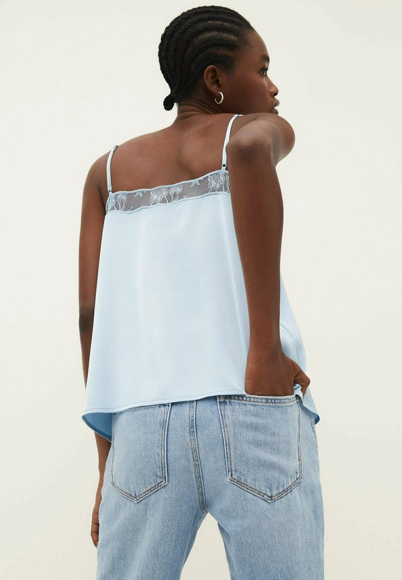 Stradivarius TRIMMED - Top - Blue 3 Stradivarius TRIMMED - Top - Blue – Bild 3