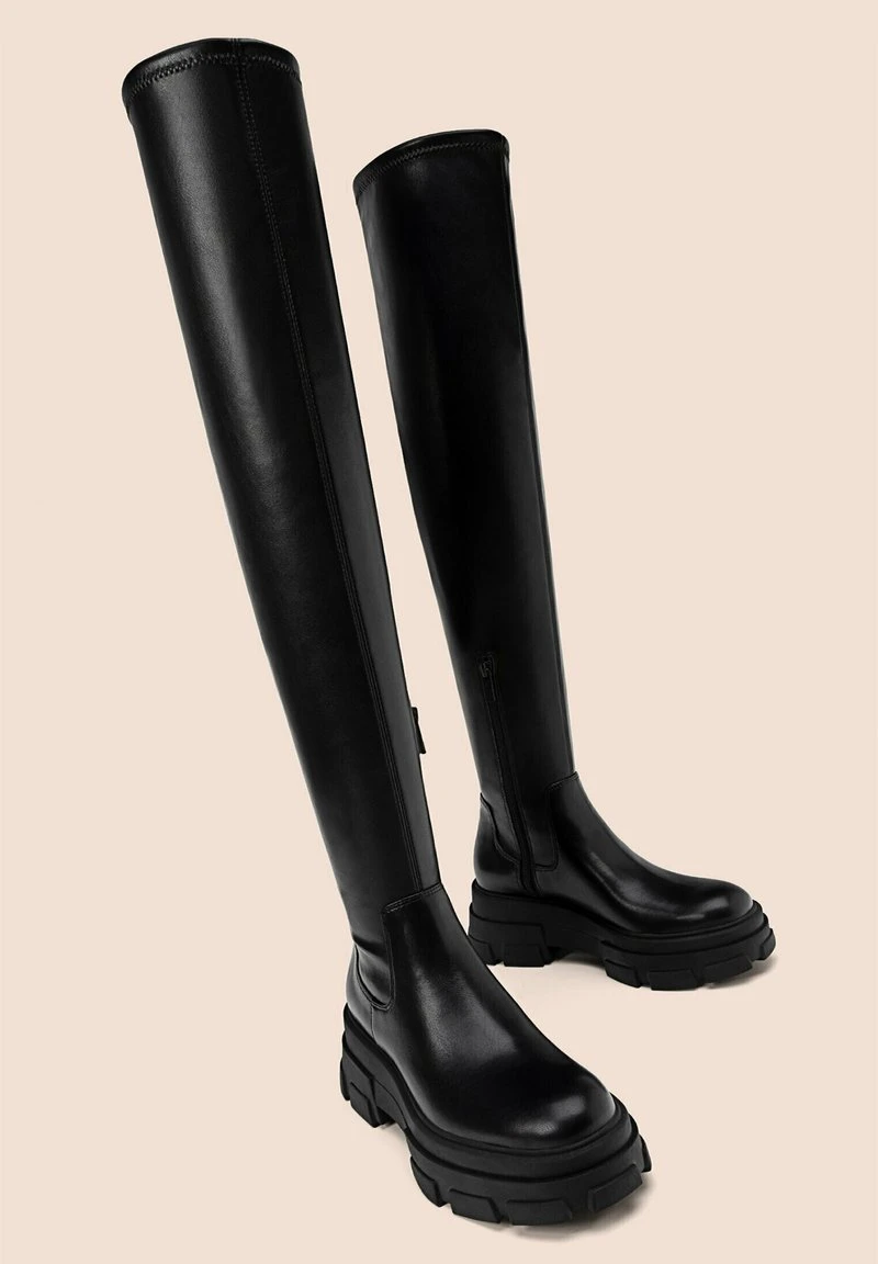 Stradivarius MIT PROFIL - Overknees - Black 2 Stradivarius MIT PROFIL - Overknees - Black – Bild 2