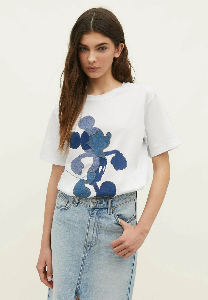 Stradivarius MICKEY MOUSE - T-Shirt Print - White 1 Stradivarius MICKEY MOUSE - T-Shirt Print - White