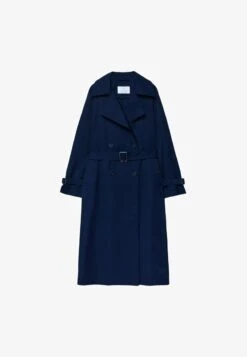 Stradivarius LONG TECHNICAL - Trenchcoat - Dark Blue -Stradivarius Deutschland Verkaufs-Shop e7c18a270b0c434b94a36a176637bfdc