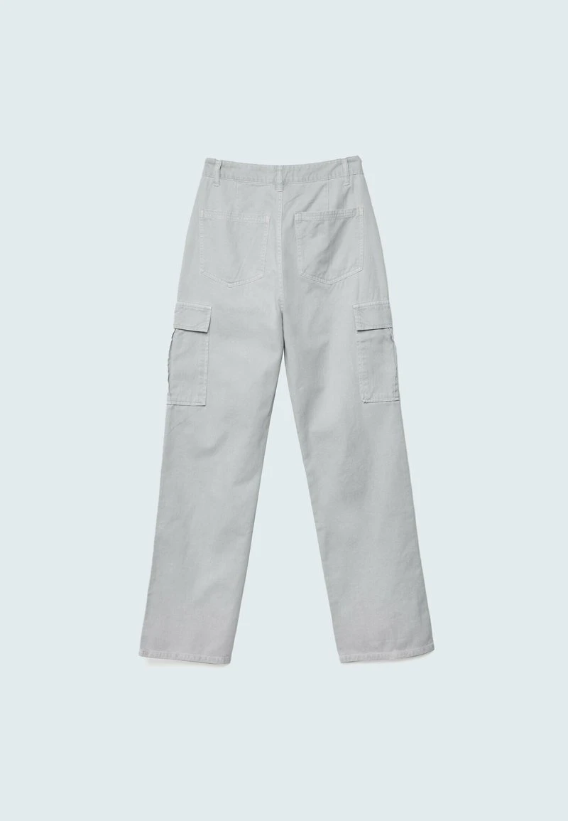 Stradivarius STRAIGHT-FIT - Cargohose - Grey 6 Stradivarius STRAIGHT-FIT - Cargohose - Grey – Bild 6