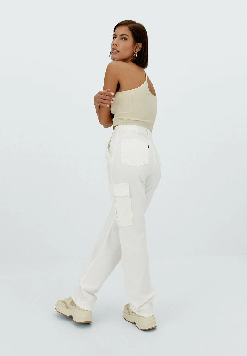 Stradivarius STRAIGHT FIT - Cargohose - Off White 3 Stradivarius STRAIGHT FIT - Cargohose - Off White – Bild 3
