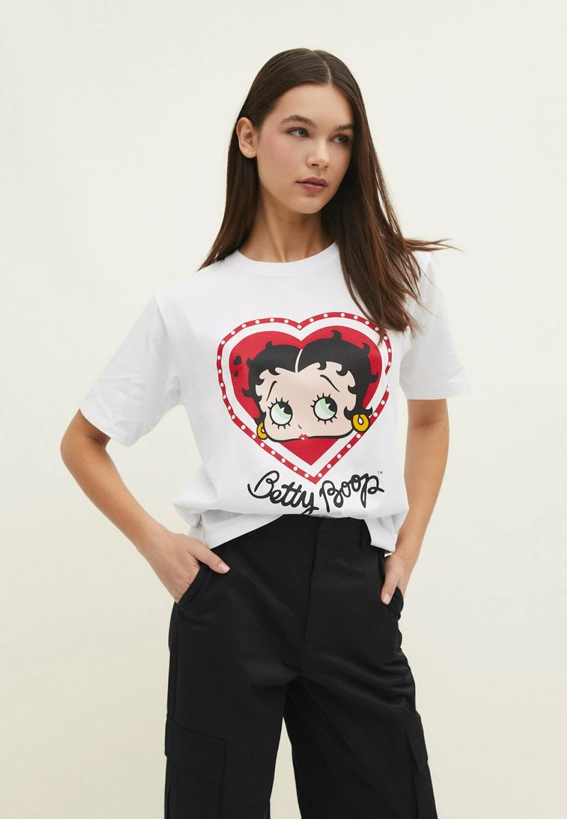 Stradivarius BETTY BOOP - T-Shirt Print - White 1 Stradivarius BETTY BOOP - T-Shirt Print - White