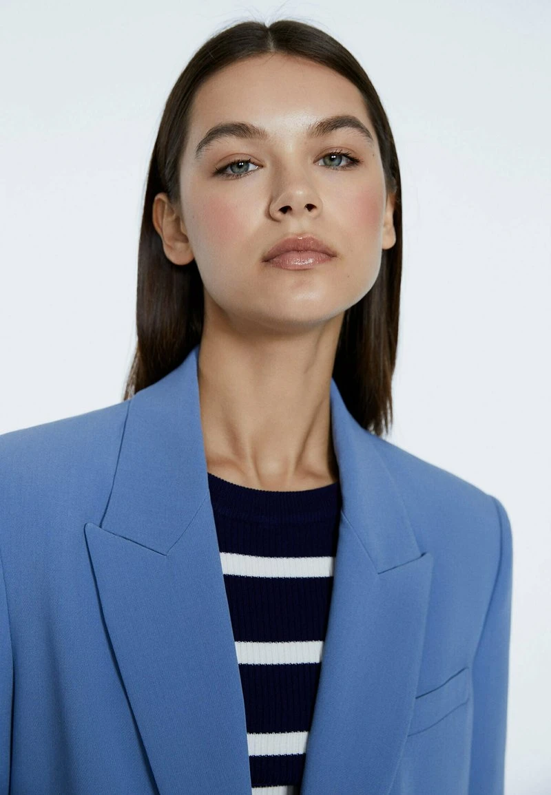 Stradivarius MIT KNOPF - Kurzmantel - Blue 4 Stradivarius MIT KNOPF - Kurzmantel - Blue – Bild 4