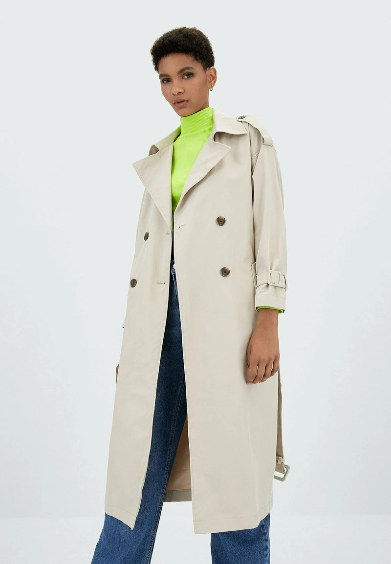 Stradivarius OVERSIZE - Trenchcoat - Stone 1 Stradivarius OVERSIZE - Trenchcoat - Stone