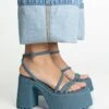 Stradivarius Plateausandalette - Blue