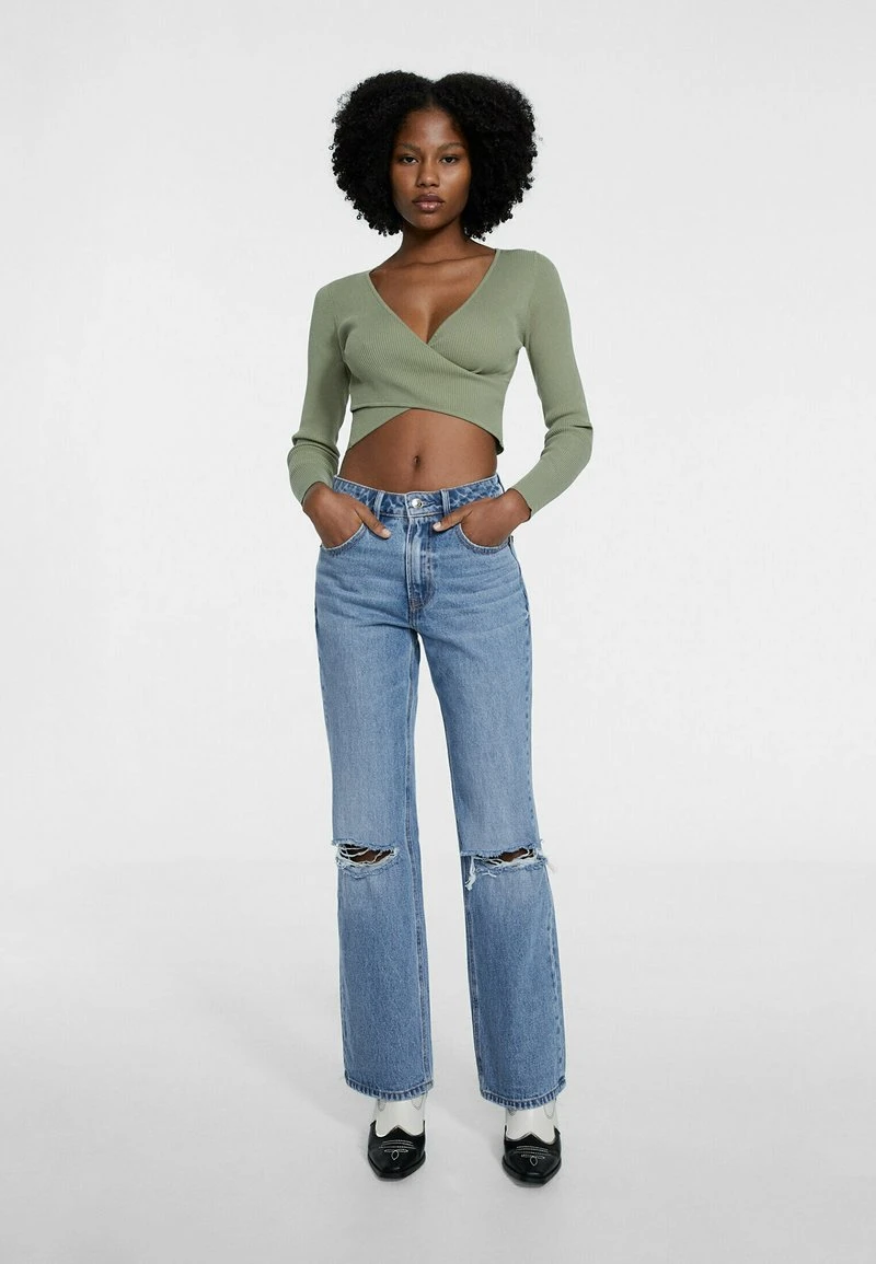 Stradivarius WRAP - Langarmshirt - Khaki 2 Stradivarius WRAP - Langarmshirt - Khaki – Bild 2