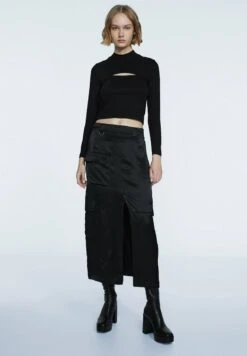 Stradivarius STEHKRAGEN 02742519 - Langarmshirt - Black