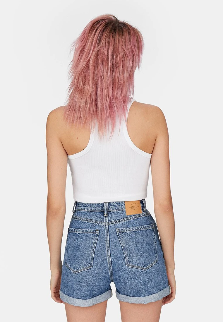 Stradivarius MOM-FIT - Jeans Shorts - Blue Denim 3 Stradivarius MOM-FIT - Jeans Shorts - Blue Denim – Bild 3