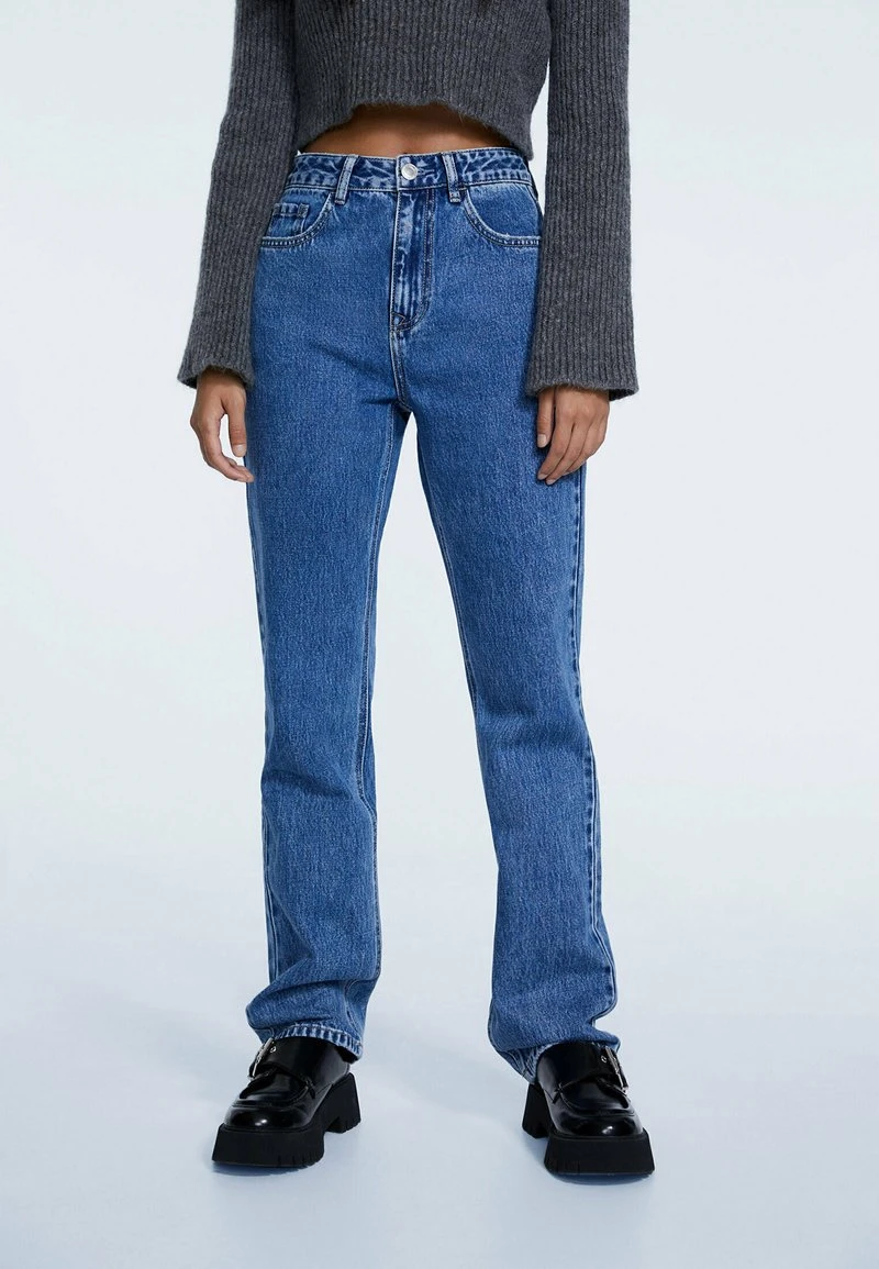 Stradivarius Jeans Straight Leg - Darkblue Denim 1 Stradivarius Jeans Straight Leg - Darkblue Denim