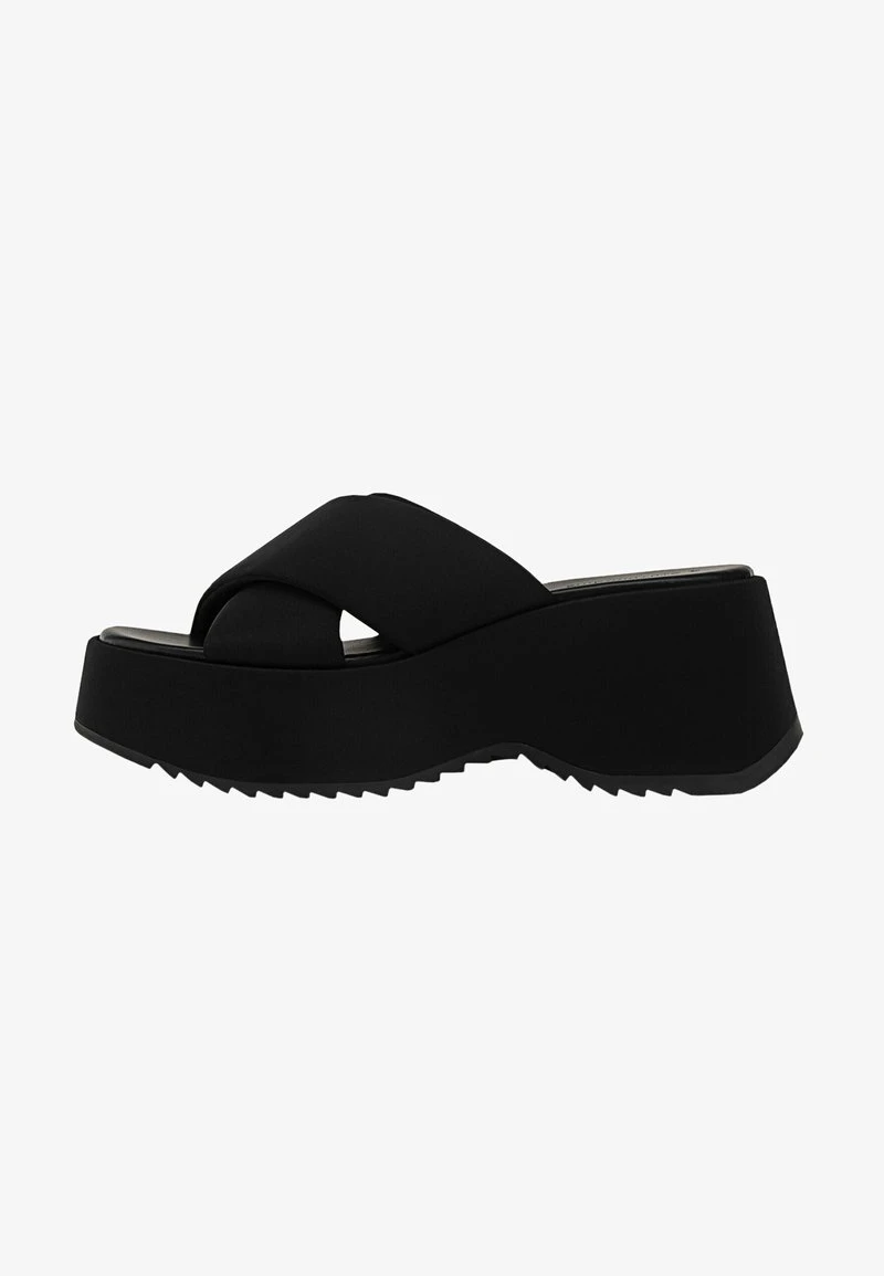 Stradivarius PLATFORM TRACK - Pantolette Hoch - Black 2 Stradivarius PLATFORM TRACK - Pantolette Hoch - Black – Bild 2