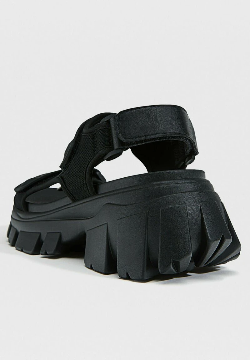 Stradivarius FLAT SPORTY - Plateausandalette - Black 5 Stradivarius FLAT SPORTY - Plateausandalette - Black – Bild 5