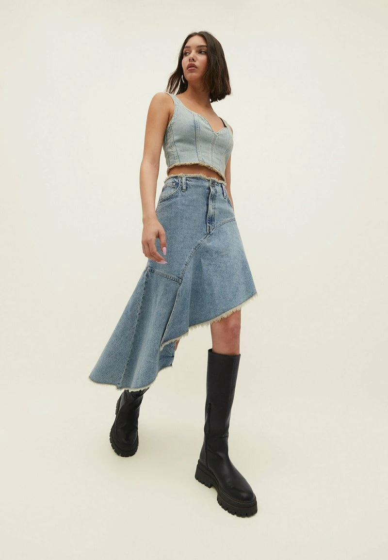 Stradivarius CORSET - Bluse - Dirty Denim 2 Stradivarius CORSET - Bluse - Dirty Denim – Bild 2