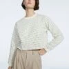 Stradivarius CROPPED STREIFEN - Sweatshirt - Mottled Beige
