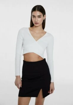 Stradivarius WRAP - Langarmshirt - Off White