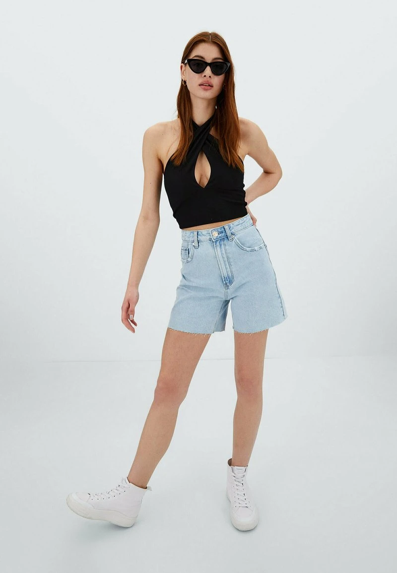 Stradivarius Jeans Shorts - Mottled Royal Blue 2 Stradivarius Jeans Shorts - Mottled Royal Blue – Bild 2