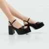 Stradivarius MIT PLATEAU-ABSATZ - Plateausandalette - Black