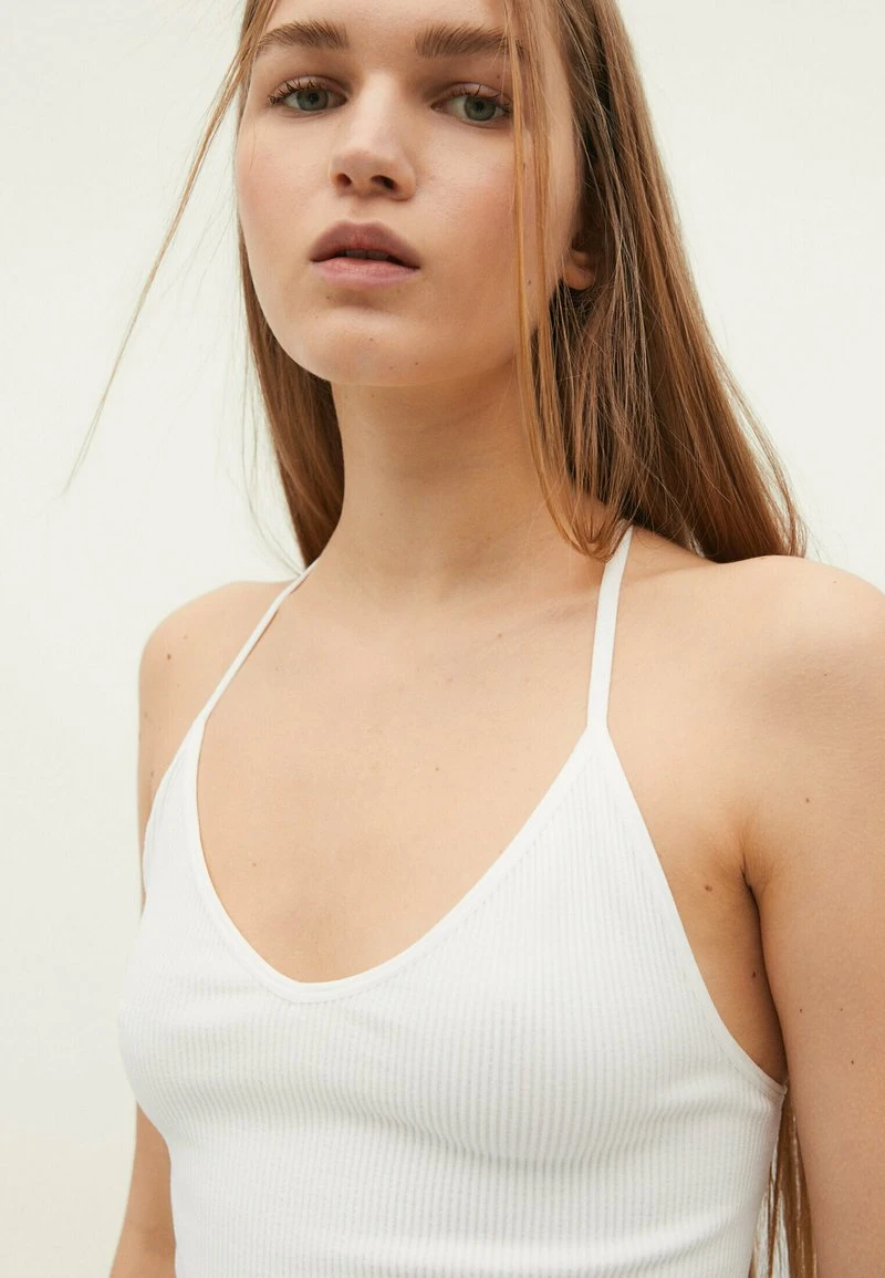 Stradivarius SEAMLESS WITH BLONDE STRAPS - Top - White 4 Stradivarius SEAMLESS WITH BLONDE STRAPS - Top - White – Bild 4